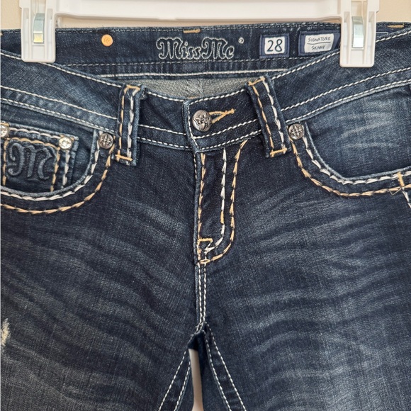 Miss Me Signature Skinny Jeans Women’s Size 28 x 31 JS5016S2 Dark Wash Stretch - Picture 4 of 8